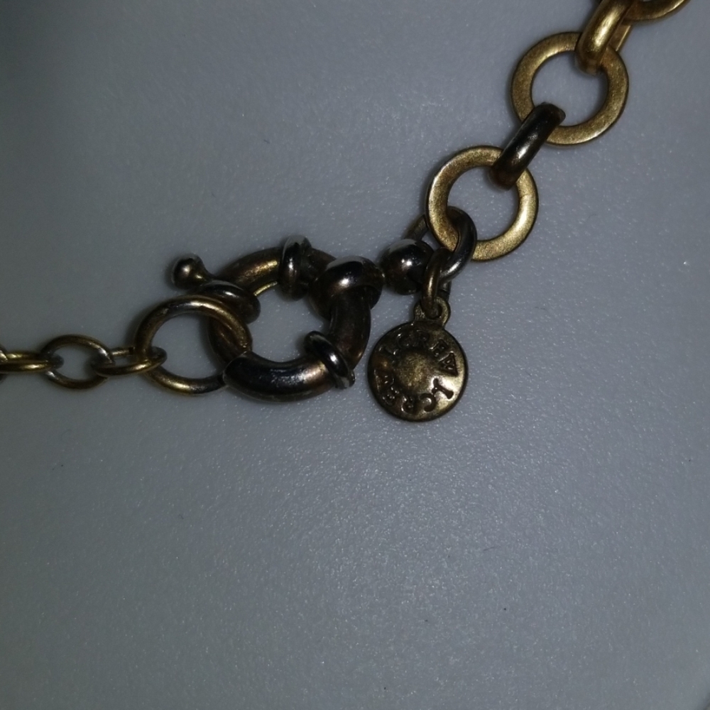 J Crew Signed Necklace Silver Tone Rhinestone - Picture 7 of 8